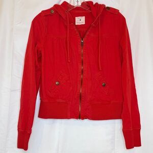 Forever 21 Cropped Red Bomber Jacket M Bella Swan